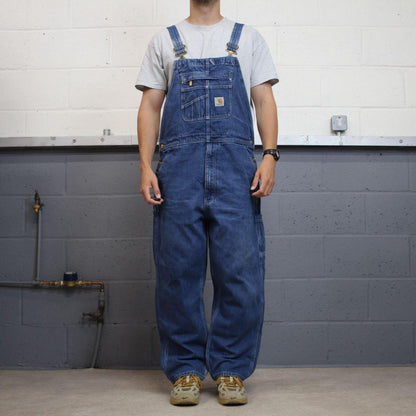 Carhartt denim Dungarees loose fit overalls blue Farmer workwear bib & brace utility