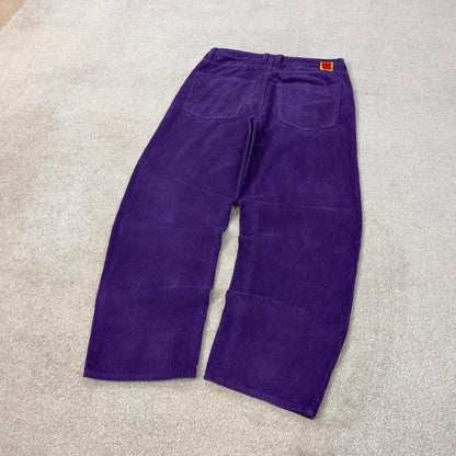 Purple Empyre wide wale jumbo corduroy trousers W34L31 chunky baggy cord pants 90s skate style
