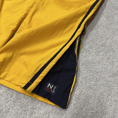 Y2K Nautica loose leg tracksuit bottoms yellow L Mesh lining drawstring and elasticated waist