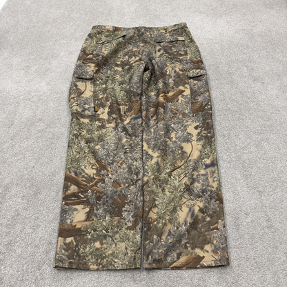 Baggy camo cargo trousers hunting style Y2K khaki camouflage pattern outdoors utility trousers