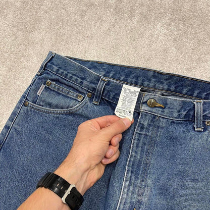 Vintage Carhartt jeans W40L32 blue loose relaxed fit denim 5 pocket 90s skater jeans 100% cotton