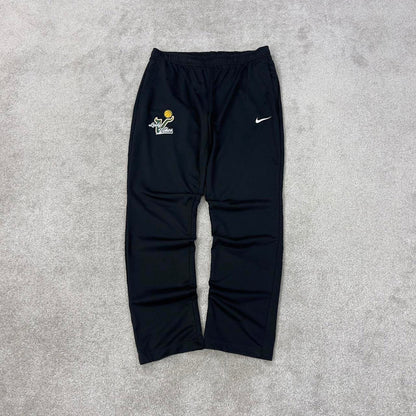 Black Nike Dri-Fit joggers Large Swoosh logo y2k style sportswear track pants