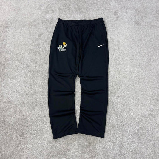 Black Nike Dri-Fit joggers Large Swoosh logo y2k style sportswear track pants