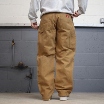 Dickies carpenter jeans W33L32 loose tan brown canvas cargo skater style pants