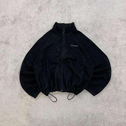 Black Columbia technical full zip fleece XL y2k style autumn adjustable waist