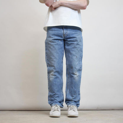 Mens vintage Carhartt jeans W32 L32 Blue Carhartt 5 pocket jeans patch logo