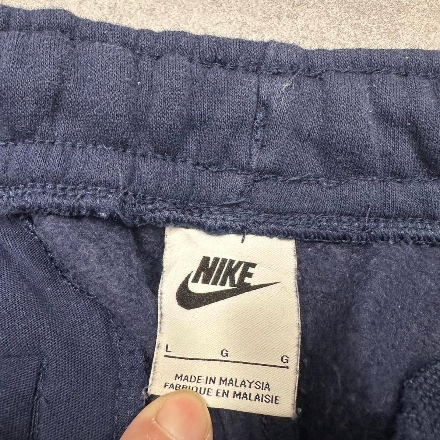 Navy Nike joggers L y2k style sportswear track pants loose fit embroidered logo
