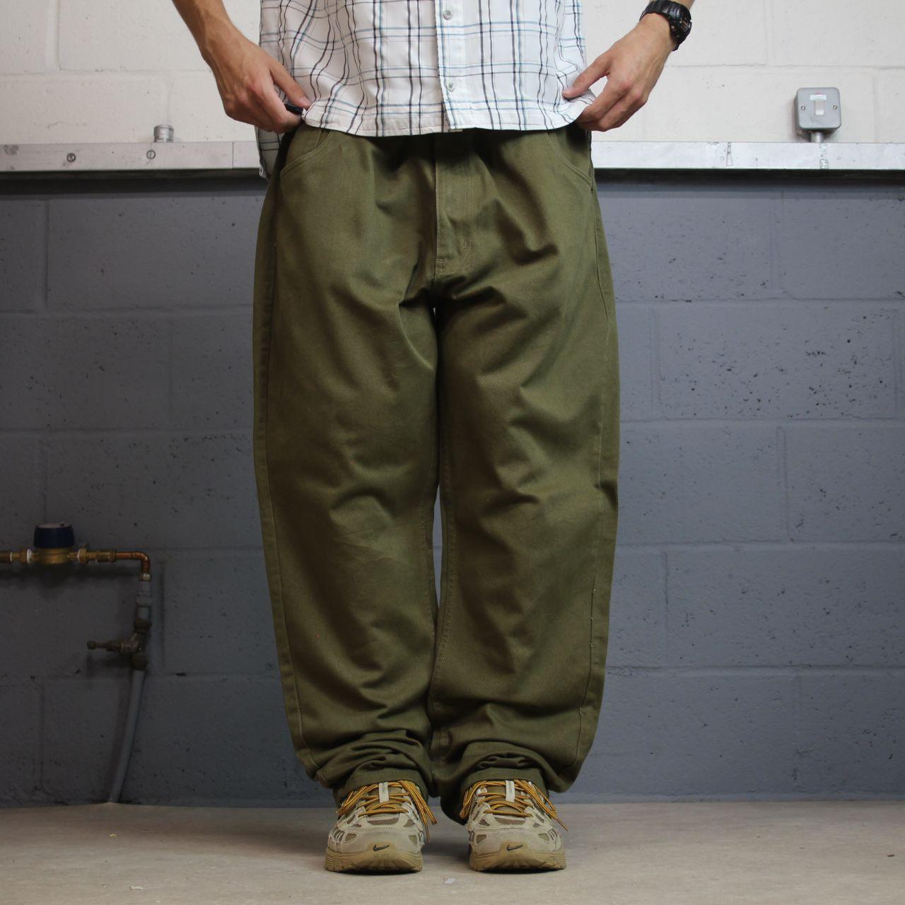 Y2K Evolution In Design jeans W44L32 green denim 100% cotton stitch design