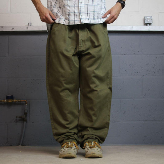 Y2K Evolution In Design jeans W44L32 green denim 100% cotton stitch design