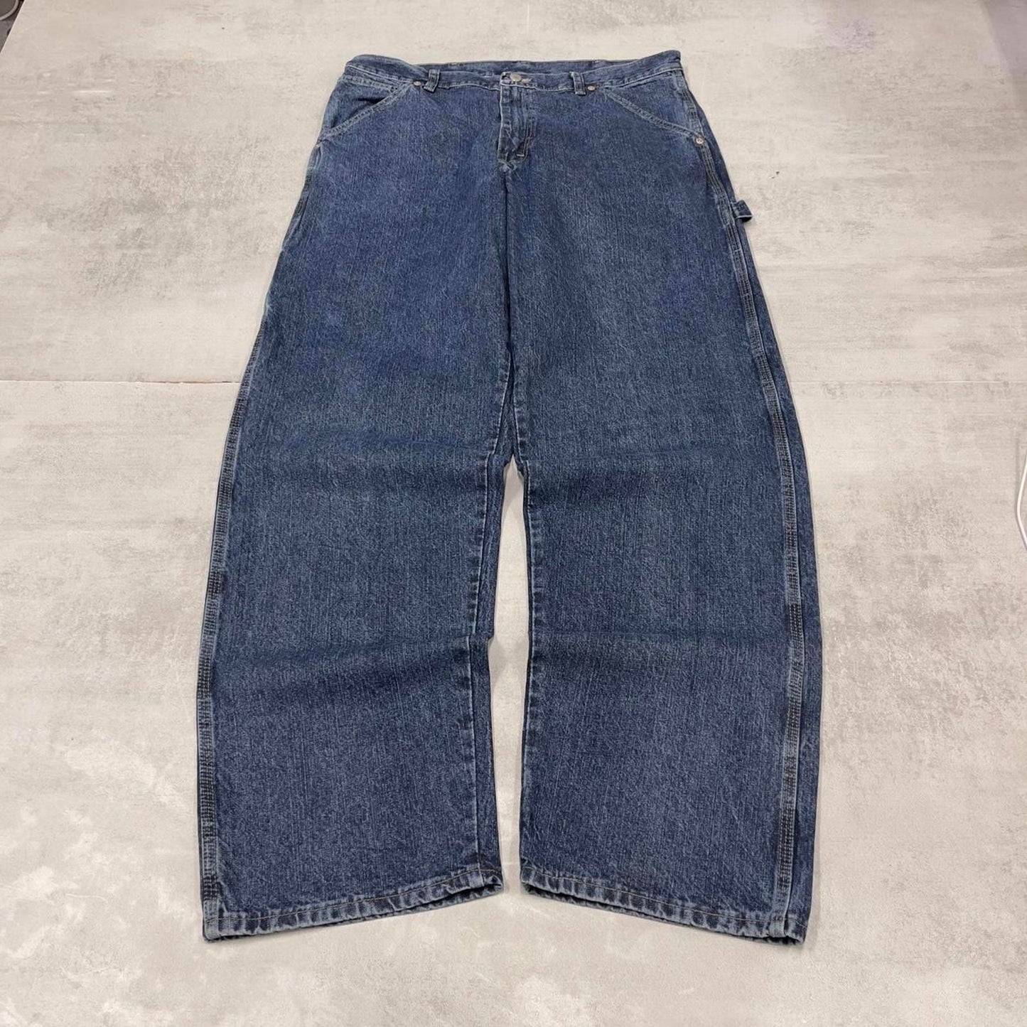 Blue Wrangler carpenter jeans W34L34 loose baggy cargo skater style jeans