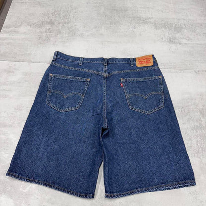 Baggy Levi's 550 jorts W40 blue denim skater style red tab logo shorts
