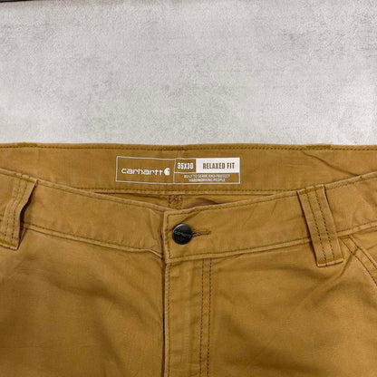 Mens Carhartt double knee carpenter pants W35 L30 tan relaxed 90s style cargos