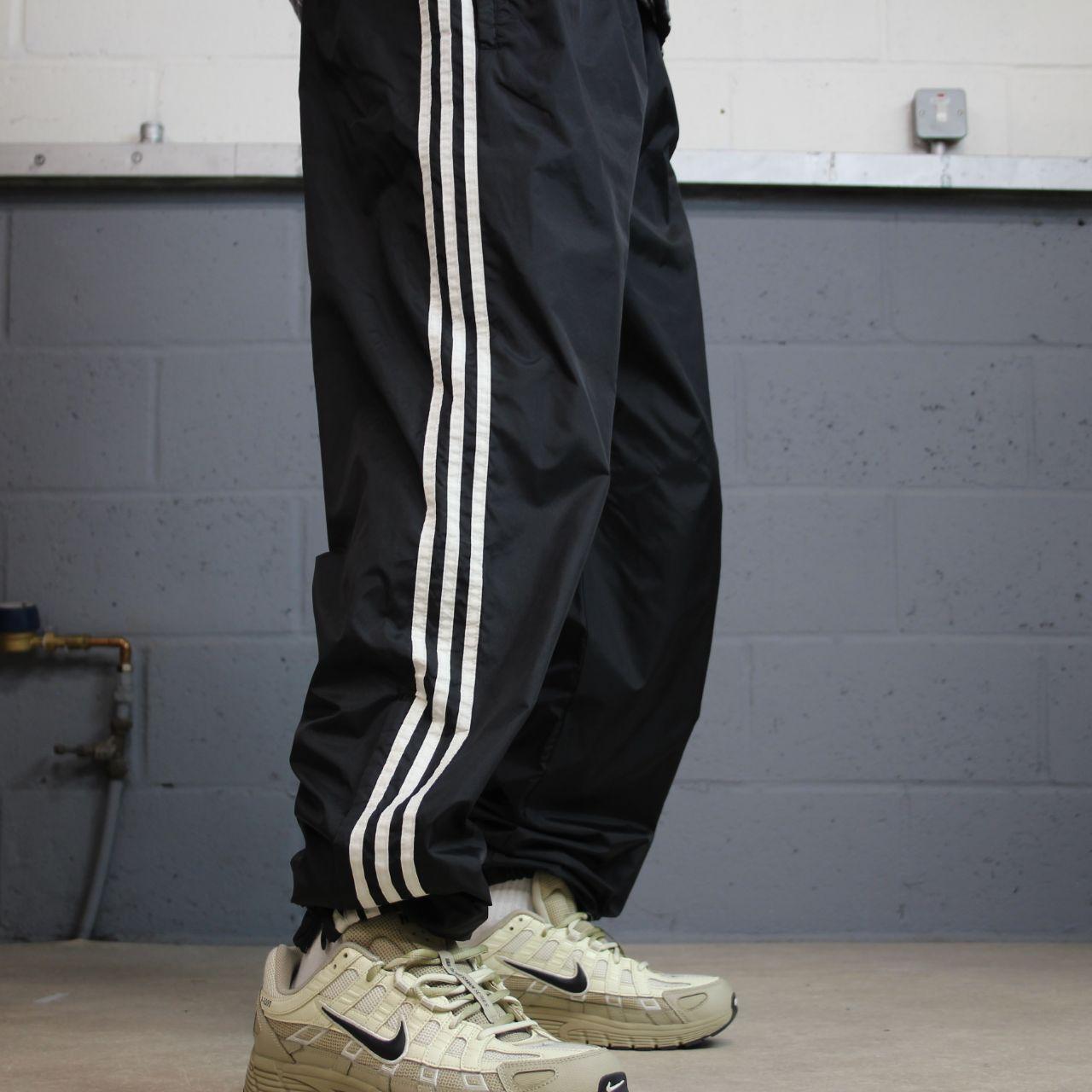 Vintage y2k Adidas tracksuit bottoms black Embroidered side stripe track pants