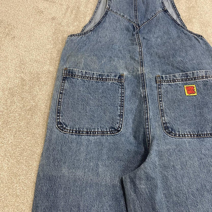 Empyre baggy denim dungarees y2k blue overalls Loose embroidered dungarees adjustable straps