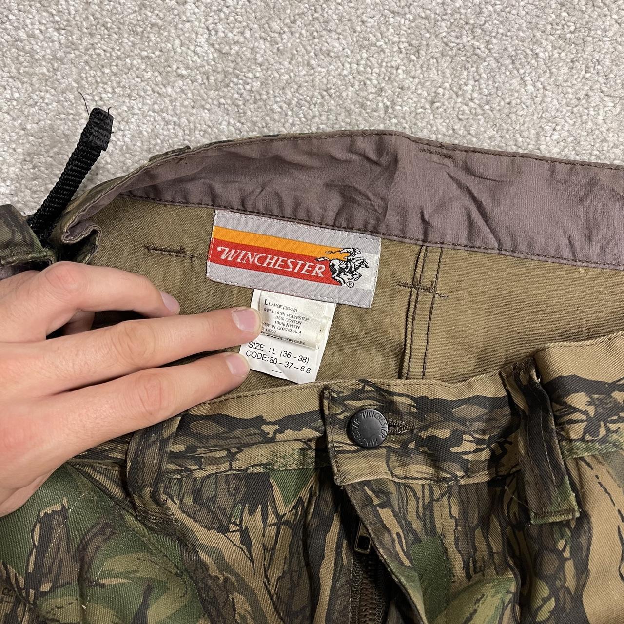 Winchester Trebark camo cargo pants Y2K L brown Realtree style camouflage pattern hunting utility