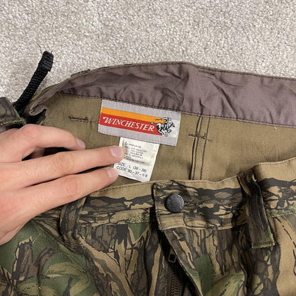 Winchester Trebark camo cargo pants Y2K L brown Realtree style camouflage pattern hunting utility