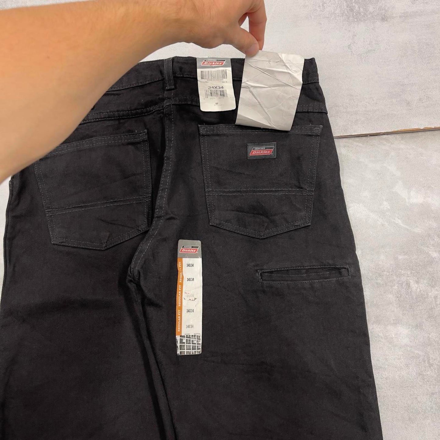 Dickies carpenter jeans W34L34 black 90s skate style loose thick denim cargos