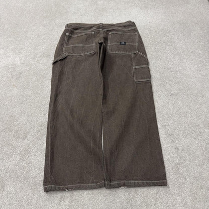 Vans denim carpenter jeans y2k brown W36L30 Loose thick denim skater cargo pants emboidered logo