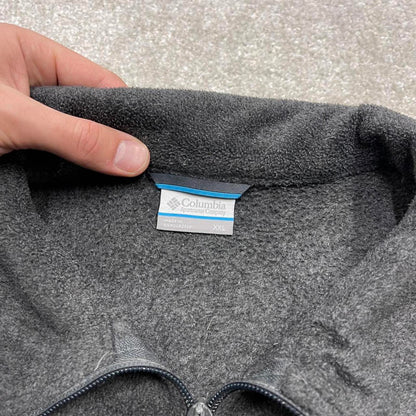00s Columbia technical fleece XXL men's grey full zip up y2k style autumn adjustable waist