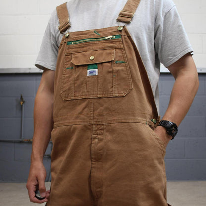 Vintage y2k baggy denim Dungarees loose tan Liberty workwear bib & brace overalls utility