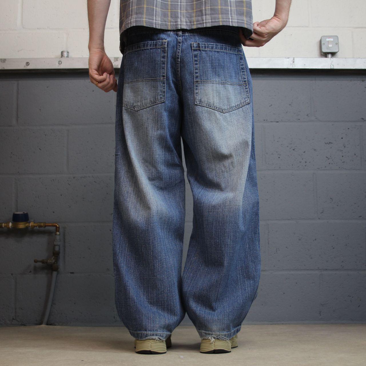 Y2K baggy jeans wide leg W36L30 blue denim Wicked Denim Loose skater surf pants