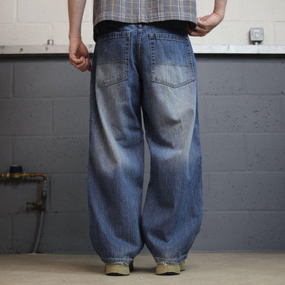 Y2K baggy jeans wide leg W36L30 blue denim Wicked Denim Loose skater surf pants