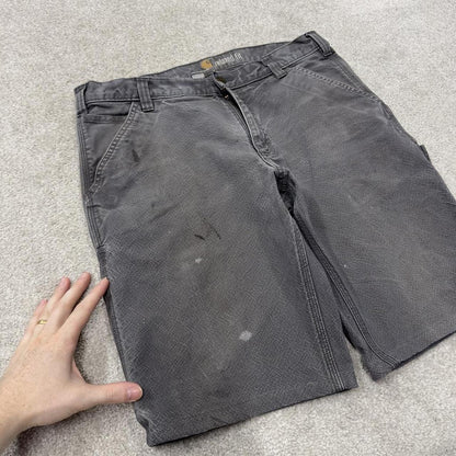 Carhartt carpenter shorts y2k faded grey Relaxed carpenter skater style work shorts