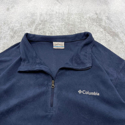 00s Columbia technical fleece XL men's navy 1/4 zip up y2k style autumn casual outdoors