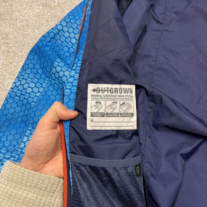 Y2K Columbia waterproof windbreaker jacket blue Patterned technical coat with pockets