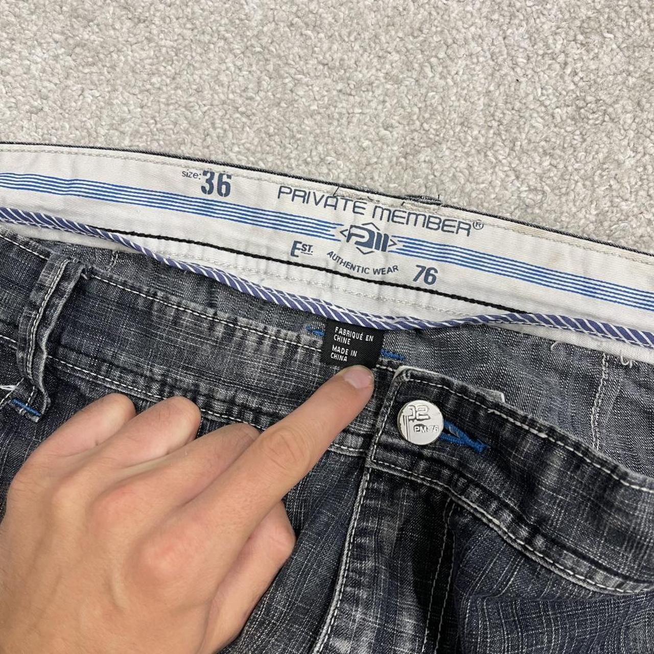 Y2K long denim shorts blue Private Member denim skater style brand surf jorts
