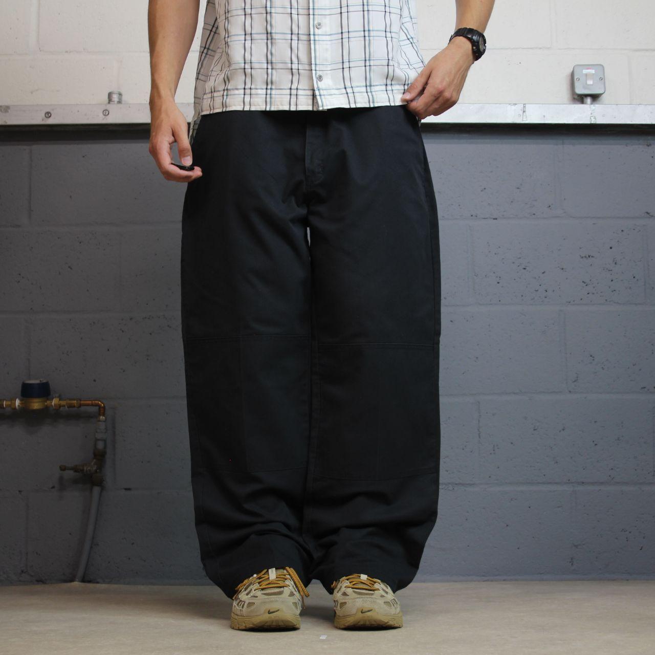 Dickies double knee work pants Y2K black Loose fit chino style skate trousers
