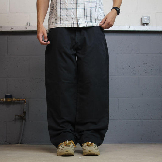 Dickies double knee work pants Y2K black Loose fit chino style skate trousers
