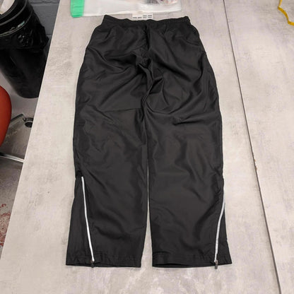 Black Starter tracksuit bottoms M Loose y2k shell suit trackies print logo