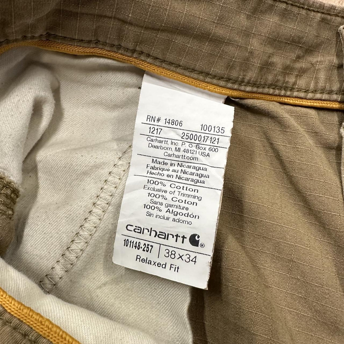 Carhartt cargo jeans y2k relaxed fit tan brown Loose utility workwear skate cargo trousers