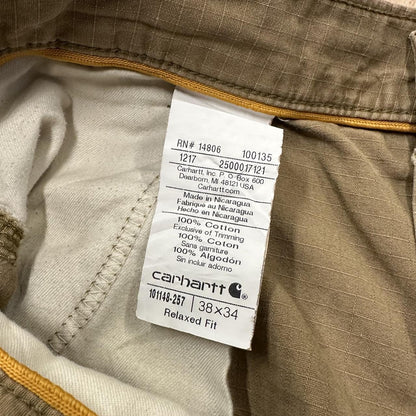 Carhartt cargo jeans y2k relaxed fit tan brown Loose utility workwear skate cargo trousers