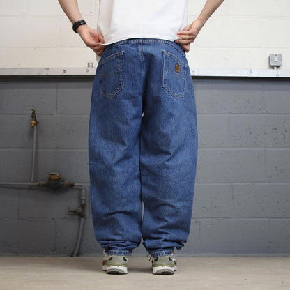 Blue Denim Carhartt jeans W38L32 90s style relaxed skater loose 5 pocket jeans