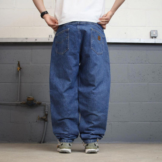 Blue Denim Carhartt jeans W38L32 90s style relaxed skater loose 5 pocket jeans