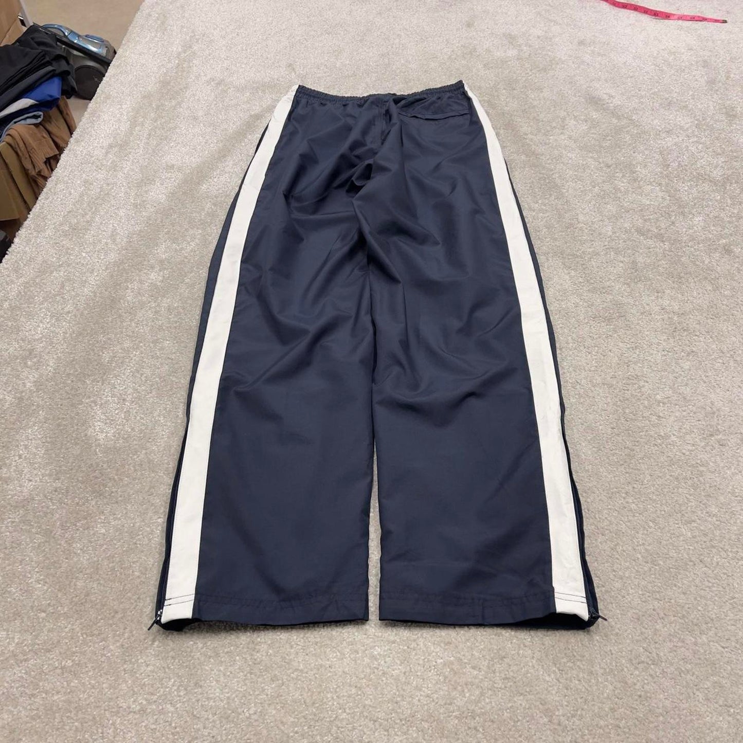 Navy Baggy Nike tracksuit bottoms Small mens loose y2k joggers swoosh logo trackies sporty style