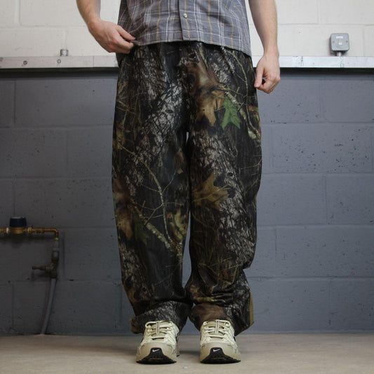 Y2K fleece camo pants L khaki Mad Dog Mossy Oak camouflage pattern hunting style trousers