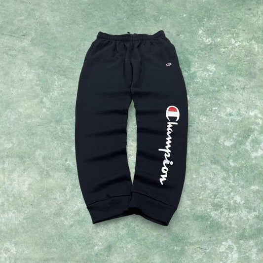 Champion sweatpants black cuffed joggers Slim print logo tracksuit bottoms