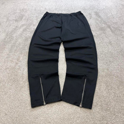 Black Nike Running trackies Medium y2k style joggers print Swoosh logo track pants