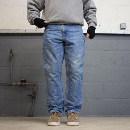 Vintage Carhartt jeans blue denim W35L30 90s skater style straight leg 5 pocket jeans workwear