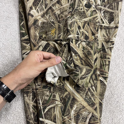 Browning Mossy Oak camo cargo pants Y2K Medium khaki Loose floaty camouflage hunting utility trouser