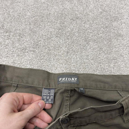 Y2K cargo shorts loose green Loose leg cargo shorts summer festival