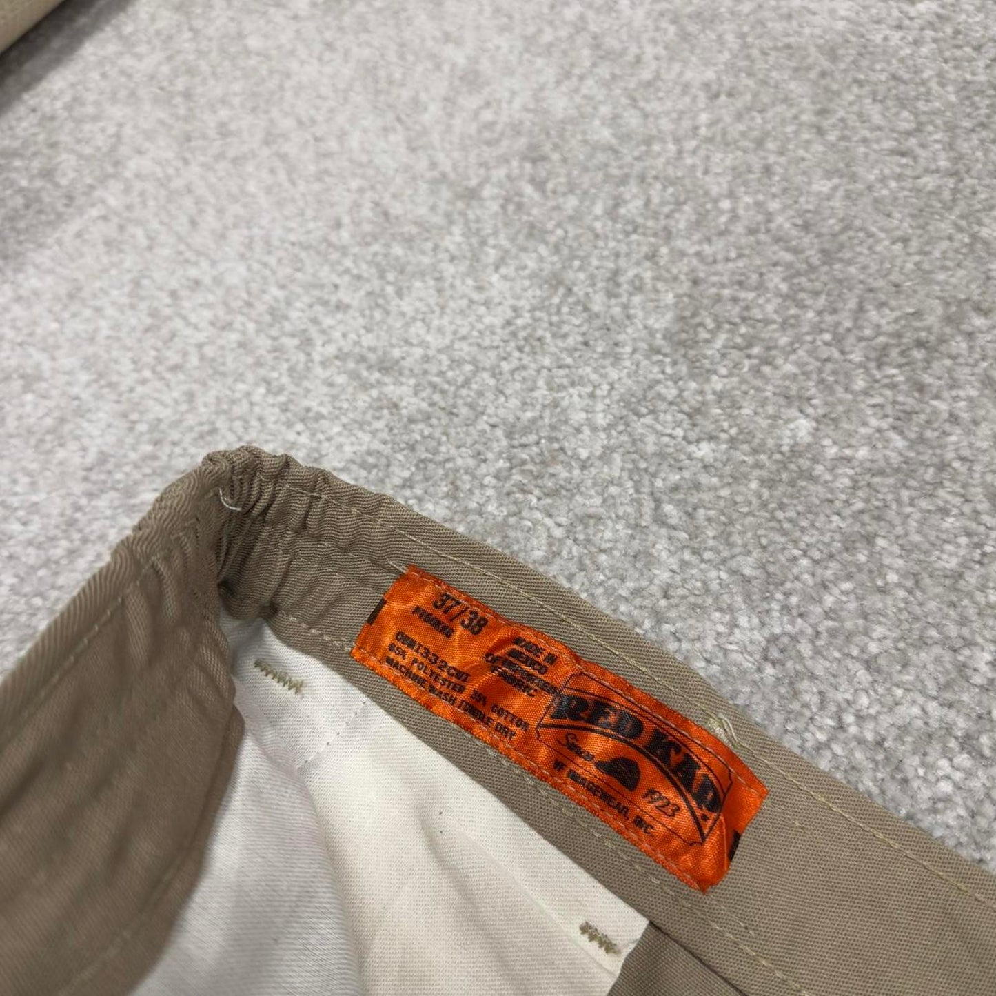 Y2k baggy chino work pants beige Loose skate style trousers Red Kap workwear