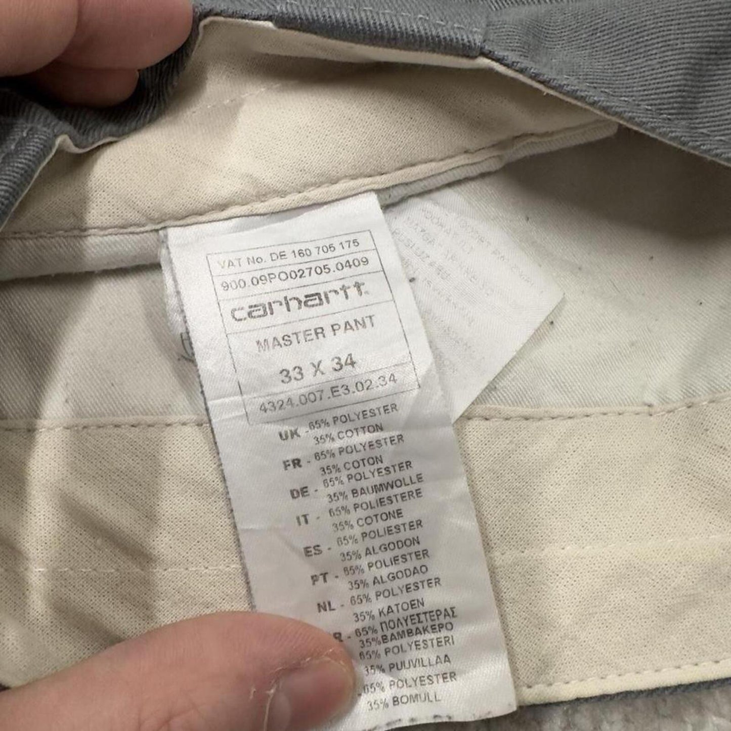 Y2K Carhartt work pants loose grey Loose Master Pant skate style chino trousers