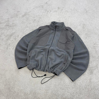 Grey Columbia technical zip up fleece Large y2k style autumn adjustable waist convert