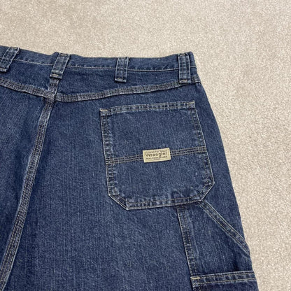 Wrangler baggy denim shorts carpenter blue Loose skater style summer cargo jorts