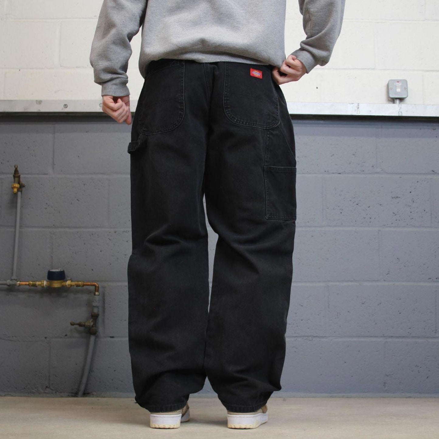 Vintage baggy Y2K Dickies carpenter jeans black Loose canvas workwear skater style cargos utility
