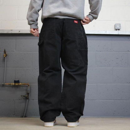 Vintage baggy Y2K Dickies carpenter jeans black Loose canvas workwear skater style cargos utility
